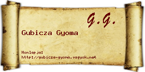 Gubicza Gyoma névjegykártya
